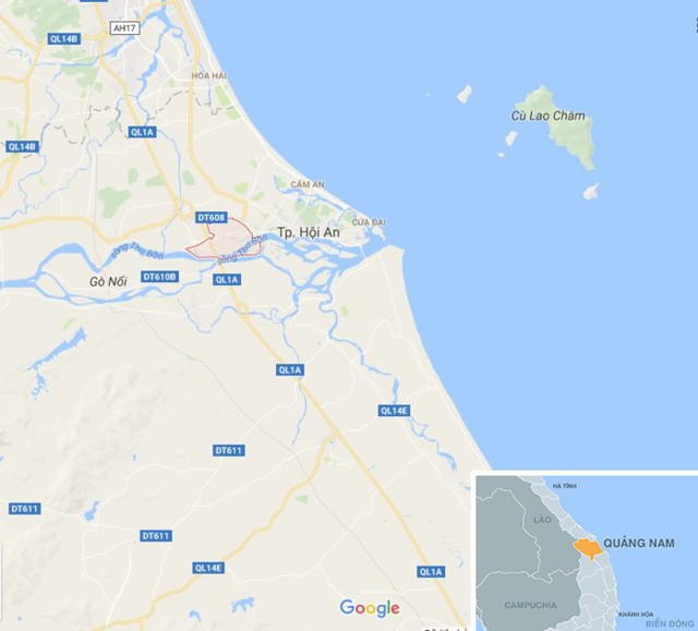 
X&atilde; Điện Phương, thị x&atilde; Điện B&agrave;n (Quảng Nam), nơi sự việc xảy ra. Ảnh: Google Maps.
