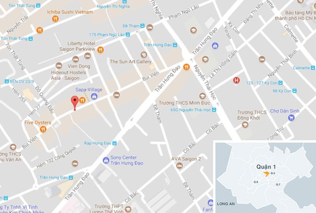 Vị tr&iacute; xảy ra vụ &aacute;n mạng. Ảnh: Google Maps.
