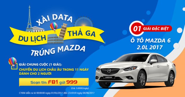 Xài Data – Du lịch thả ga – Trúng Mazda