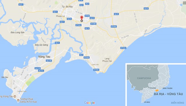 
Vụ việc xảy ra thị trấn Long Điền, huyện Long Điền, B&agrave; Rịa - Vũng T&agrave;u. Ảnh: Google Maps.
