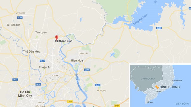 
Vụ án mạng xảy ra vào 24/1 tại phường Khánh Bình, thị xã Tân Uyên, Bình Dương. Ảnh: Google Maps.

