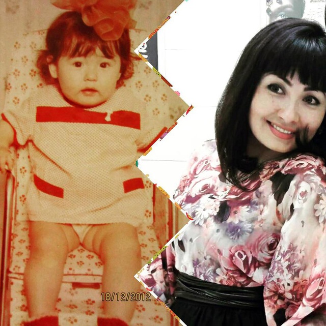 
Ekaterina khi bé và lúc lớn. (Ảnh: Internet)
