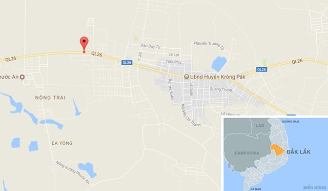 Khu vực xảy ra vụ tai nạn khiến 3 mẹ con thương vong. Ảnh: Google Maps.