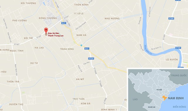
Nhà thờ cổ ở xã Trung Trực, huyện Trực Ninh, Nam Định . Ảnh: Google Maps.

