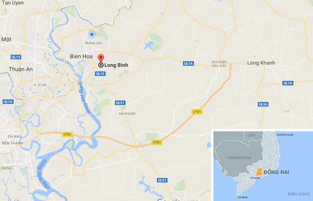 
Vụ việc xảy ra tại phường Long B&igrave;nh, TP Bi&ecirc;n H&ograve;a, Đồng Nai. Ảnh: Google Maps.
