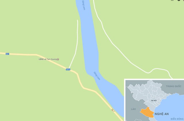 
X&atilde; Tam Quang (huyện Tương Dương, Nghệ An), nơi xảy ra &aacute;n mạng. Ảnh: Google Maps. 
