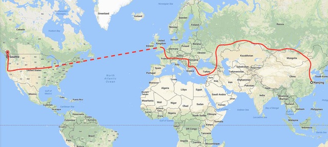 
Hai cha con đã vượt quãng đường dài 30.000 km từ Trung Quốc tới Mỹ.
