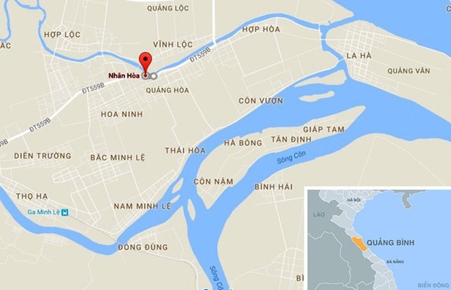 
Vụ việc xảy ra tại thôn Nhân Hòa, xã Quảng Hòa. Ảnh: Google Maps.
