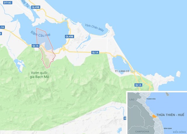 
Thị trấn Phú Lộc, địa phương xảy ra vụ tai nạn giao thông khiến bé gái 11 tuổi tử vong. Ảnh: Google maps.
