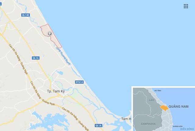 Xã Bình Hải, huyện Thăng Bình (Quảng Nam), nơi xảy ra vụ việc. Ảnh: Google Maps.