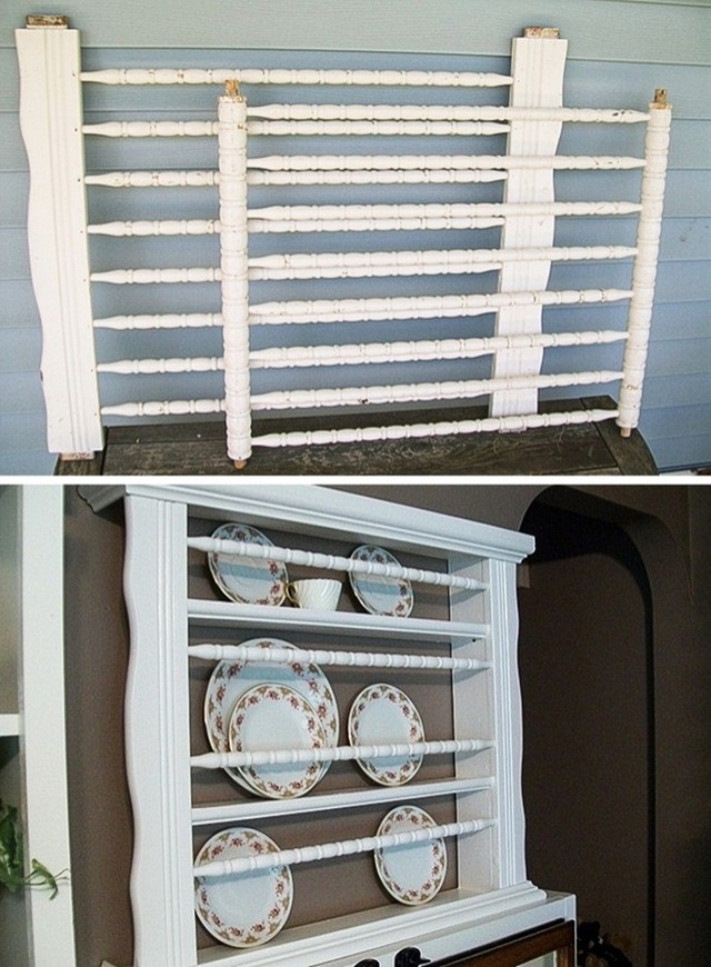 11. Một phần của giường n&ocirc;i cho em b&eacute; sẽ tạo n&ecirc;n g&oacute;c trưng b&agrave;y l&yacute; tưởng cho những m&oacute;n đồ sứ. 