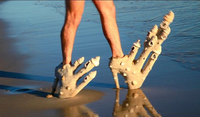 Ra biển thì phải đi giày hình sò biển thì mới chuẩn tông xuyệt tông.