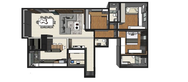 Mô hình căn hộ 143 m2.