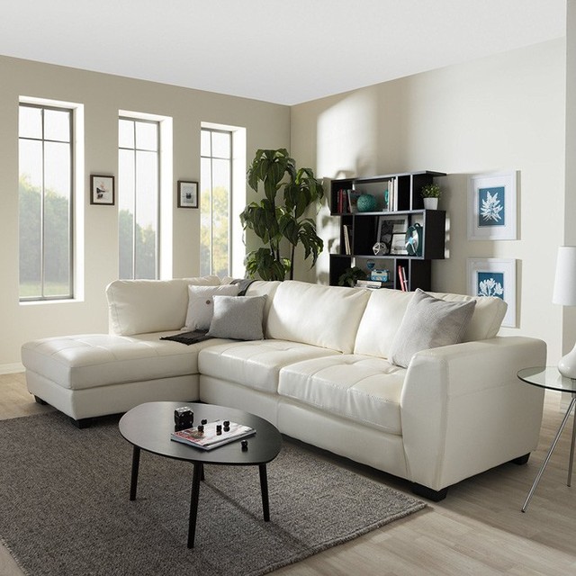 Một mẫu sofa góc màu trắng từ Baxton Studio trông khá đơn giản nhưng vẫn mang tới sự sang trọng và hiện đại cho phòng khách. Hiện sản phẩm đang được bán trên Amazon, có giá 927 USD (khoảng 21 triệu đồng).