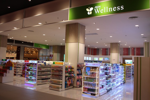 Gian hàng Aeon Wellness cung cấp các sản phẩm chăm sóc sức khỏe, sắc đẹp tại các trung tâm mua sắm Aeon