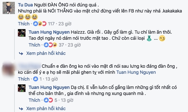 
Tuấn Hưng bóng gió trên trang cá nhân.
