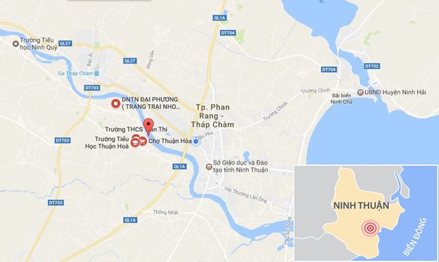 
Nơi xảy ra vụ việc (chấm đỏ). Ảnh: Google Maps.
