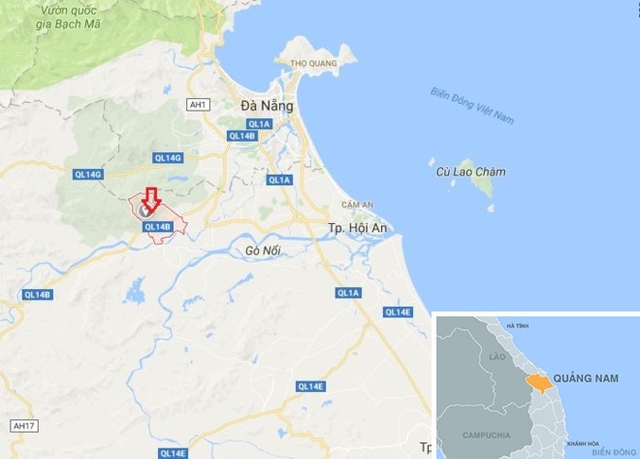
Xã Đại Quang, huyện Đại Lộc (Quảng Nam), nơi Hiếu gây án. Ảnh: Google Maps.
