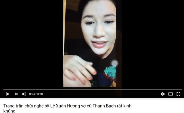 
 Clip ghi lại cảnh Trang Trần đăng đàn chửi mắng nghệ sĩ Xuân Hương đang được cư dân mạng lan truyền.(Ảnh: Chụp từ FBNV)
