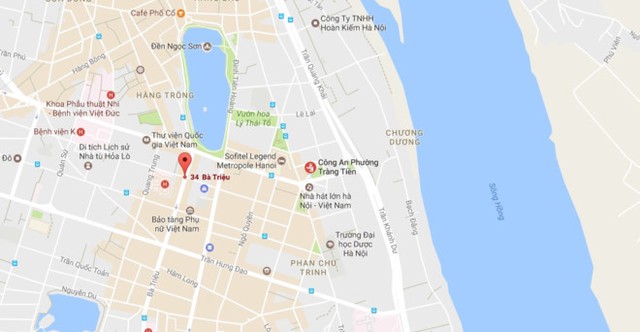 Ngã tư Bà Triệu - Hai Bà Trưng nơi xảy ra tai nạn. Ảnh: Google Maps.