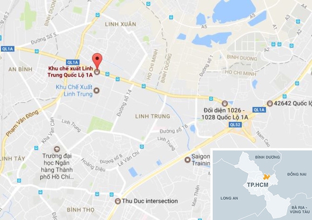 Vị tr&iacute; gần nơi xảy ra tai nạn. Ảnh: Google Maps.