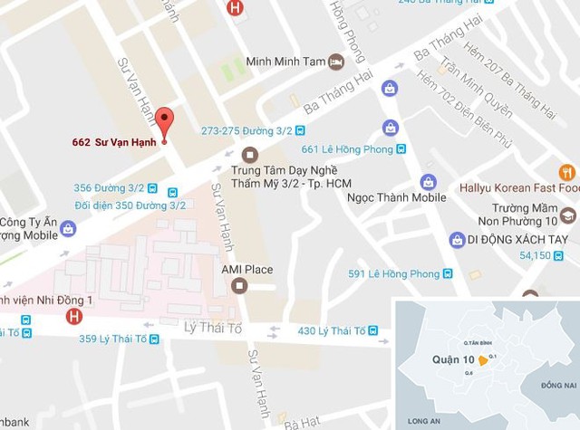 Vị tr&iacute; gần nơi xảy ra vụ việc. Ảnh: Google Maps.
