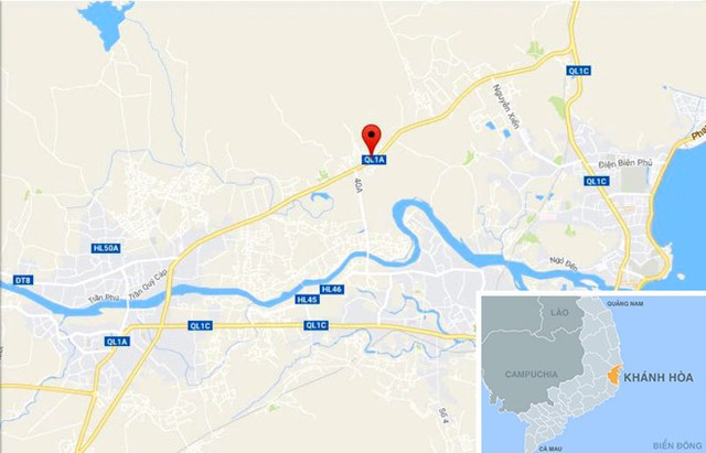 Nơi xảy ra vụ tai nạn thuộc x&atilde; Vĩnh Phương (TP Nha Trang). Ảnh: Google Maps.