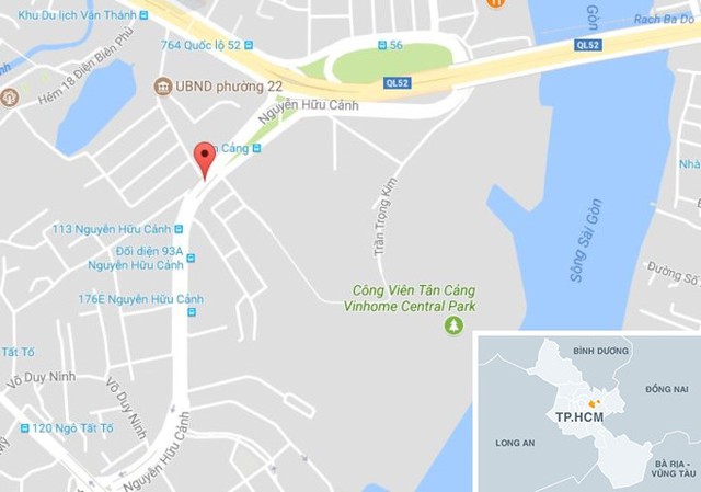 Vị tr&iacute; gần nơi xảy ra tai nạn. Ảnh: Google Maps.