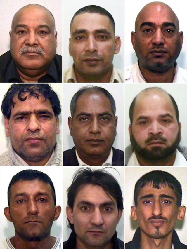 
9 gã yêu râu xanh gốc Pakistan (có một người gốc Afghanistan) Shabir Ahmed, Adil Khan, Mohammed Amin, Abdul Aziz, Abdul Qayyum, Abdul Rauf, Mohammed Sajid, Hamid Safi, Kabeer Hassan bị kết án năm 2012 vì cưỡng hiếp, lạm dụng và khai thác tình dục các bé gái ở Rochdale.
