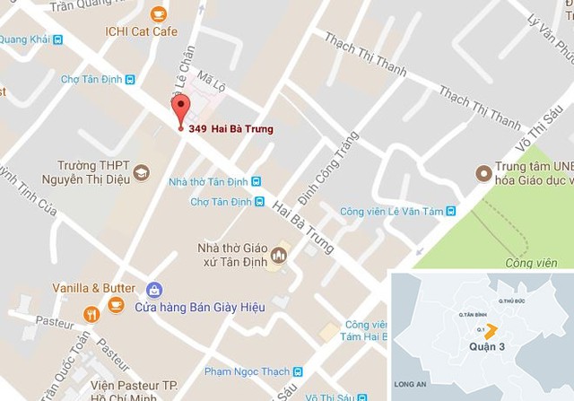 
Vị trí gần nơi xảy ra vụ sụp hố. Ảnh: Google Maps.
