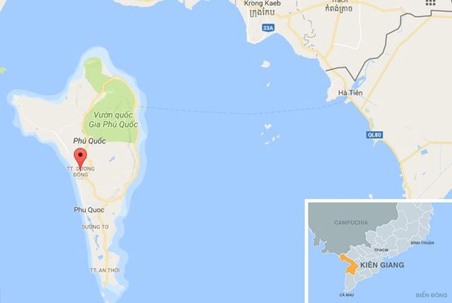 Huyện đảo Phú Quốc. Ảnh: Google Maps.