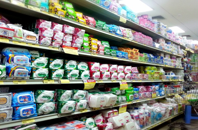 Khăn ướt Mamamy chiếm tỷ trọng lớn diện tích quầy kệ siêu thị
