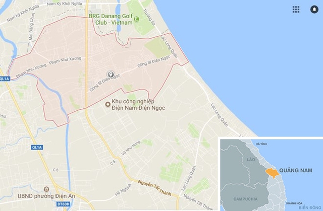 
Phường Điện Ngọc (Quảng Nam), nơi Dũng bị bắt khi trốn truy n&atilde;. Ảnh: Google Maps.
