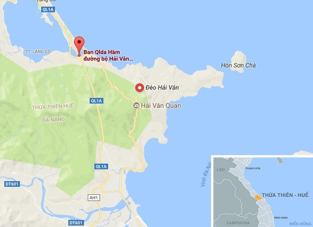 
Cầu đường bộ hầm Hải Vân, địa điểm tên trộm túi xách bị người dân truy bắt. Ảnh: Google Maps.
