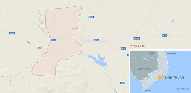 X&atilde; T&acirc;n Đức, khu vực xảy ra vụ tai nạn. Ảnh: Google Maps.