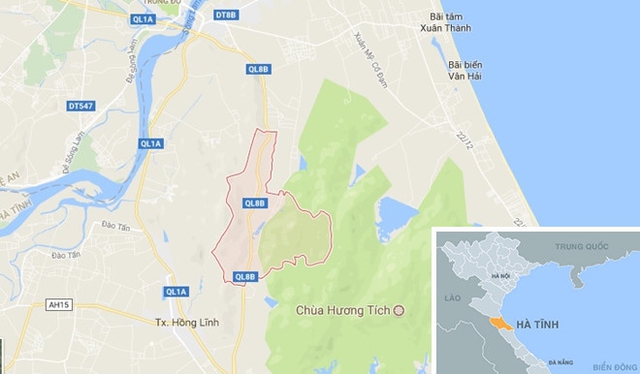 
Xã Xuân Lĩnh, huyện Nghi Xuân (Hà Tĩnh), nơi xảy ra vụ việc. Ảnh: Google Maps.
