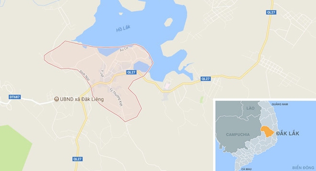 Thị trấn Li&ecirc;n Sơn nơi xảy ra vụ tai nạn. Ảnh: Google Maps.