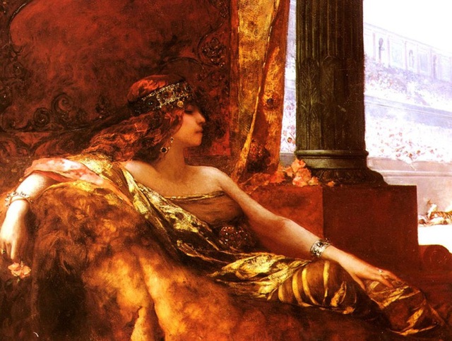 Bức tranh sơn dầu vẽ hoàng hậu Theodora tại Đấu trường La Mã của Jean-Joseph Benjamin-Constant.