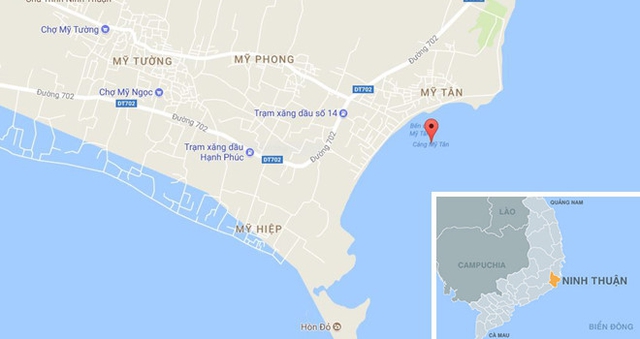 
Cảng cá Mỹ Tân, nơi phát hiện vụ việc. Ảnh: Google Maps.
