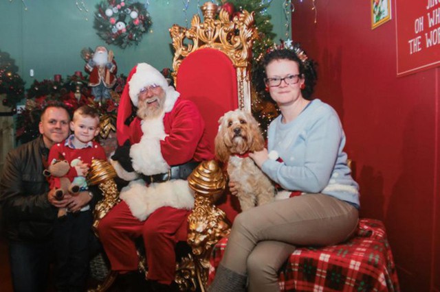 Chị Helena chụp ảnh c&ugrave;ng Lola, con trai Harry v&agrave; chồng Max b&ecirc;n cạnh &ocirc;ng gi&agrave; Noel.