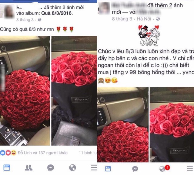 C&ocirc; từng nhận hoa 8/3 của người kh&aacute;c l&agrave; của m&igrave;nh.