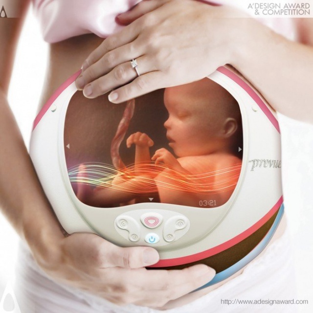 Với thiết bị này, các bà mẹ sẽ được thấy con mình chuyển động, phản ứng với các âm thanh bên ngoài và thấy bé lớn lên từng ngày ngay khi đang còn trong bụng mẹ. Nó có tên PreVue và có màn hình mềm dẻo giúp vừa vặn thoải mái với mọi kiểu bụng bầu.