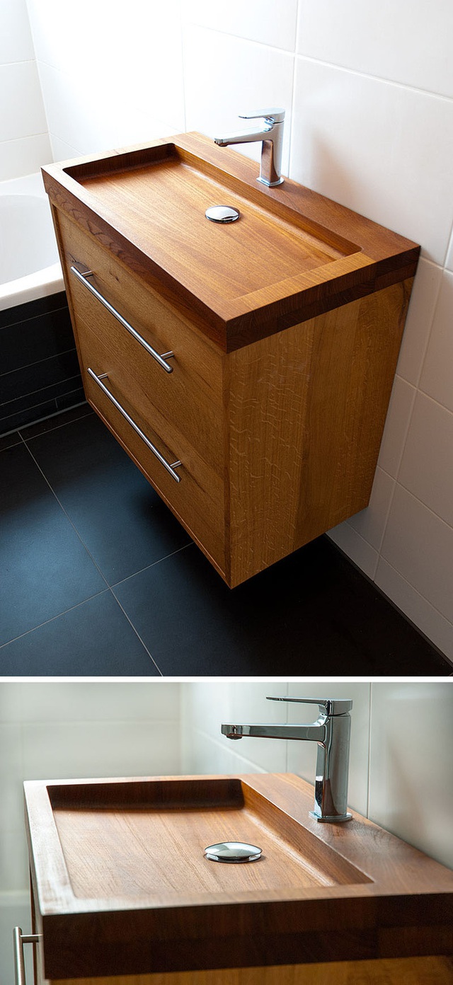 7. Một chiếc bồn rửa tay phù hợp với bất kì căn phòng tắm gia đình nào sở hữu bề mặt nhẵn mịn, tạo cảm giác ấm áp cho người dùng.