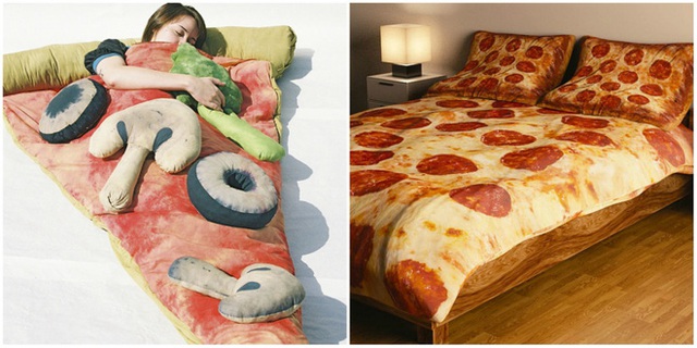 Một chiếc giường cho những ai yêu thích món pizza. Bạn thích vị nấm hay dăm bông?