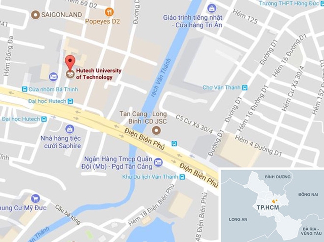 ĐH Công nghệ TP.HCM, nơi xảy ra vụ tai nạn. Ảnh: Google Maps.