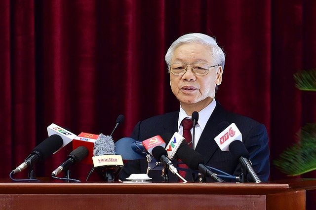 
Tổng Bí thư Nguyễn Phú Trọng phát biểu bế mạc Hội nghị Trung ương 6.
