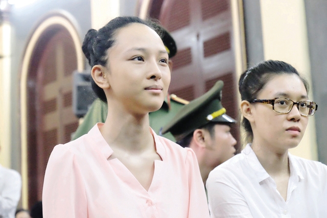 Hoa hậu Trương Hồ Phương Nga tại tòa. Ảnh: TL
