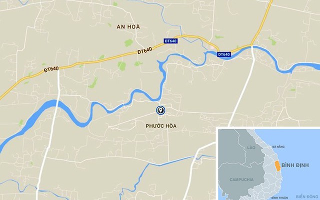 
Xã Phước Hòa (huyện Tuy Phước, tỉnh Bình Định), nơi xảy ta trận hỗn chiến. Ảnh: Google Maps.
