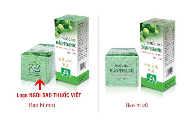 
Hình ảnh Logo Ngôi sao thuốc Việt trên bao bì sản phẩm thuốc ho Bảo Thanh
