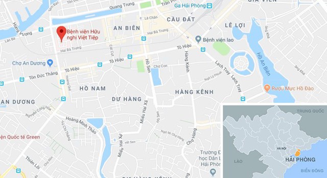 
Bệnh viện Hữu nghị Việt Tiệp - nơi nạn nh&acirc;n nhập viện cấp cứu. Ảnh: Google Maps.
